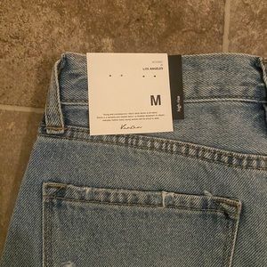 Light Wash Criss Cross Denim Short